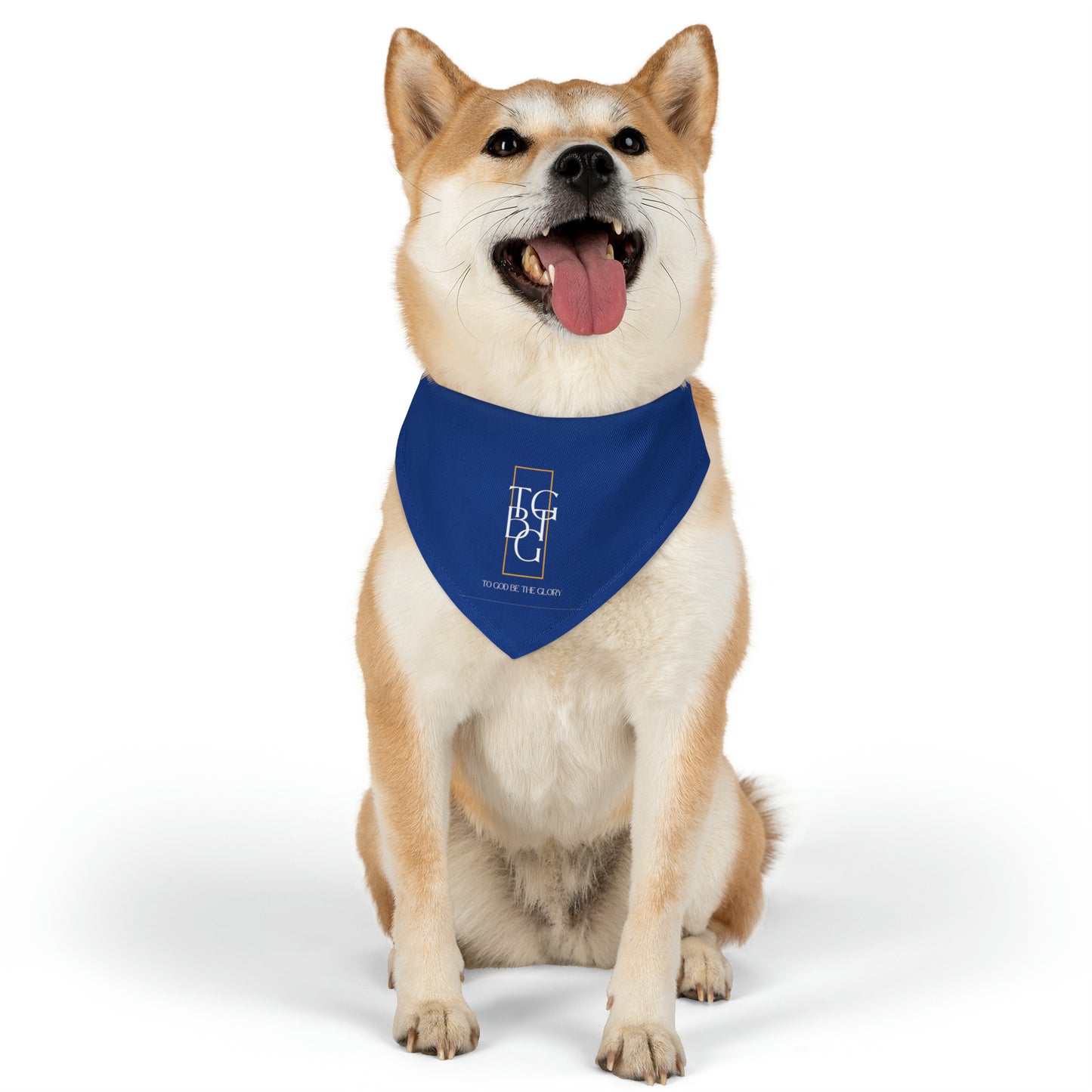 TGBTG Blue Pet Bandana Collar White Letters
