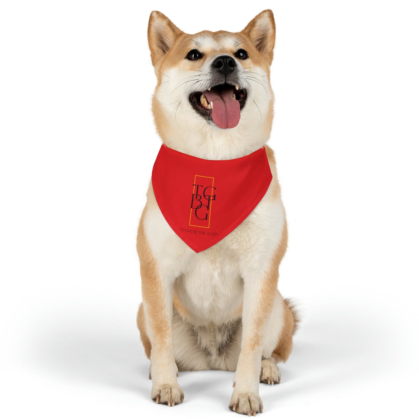 TGBTG Red Pet Bandana Collar Black Letters