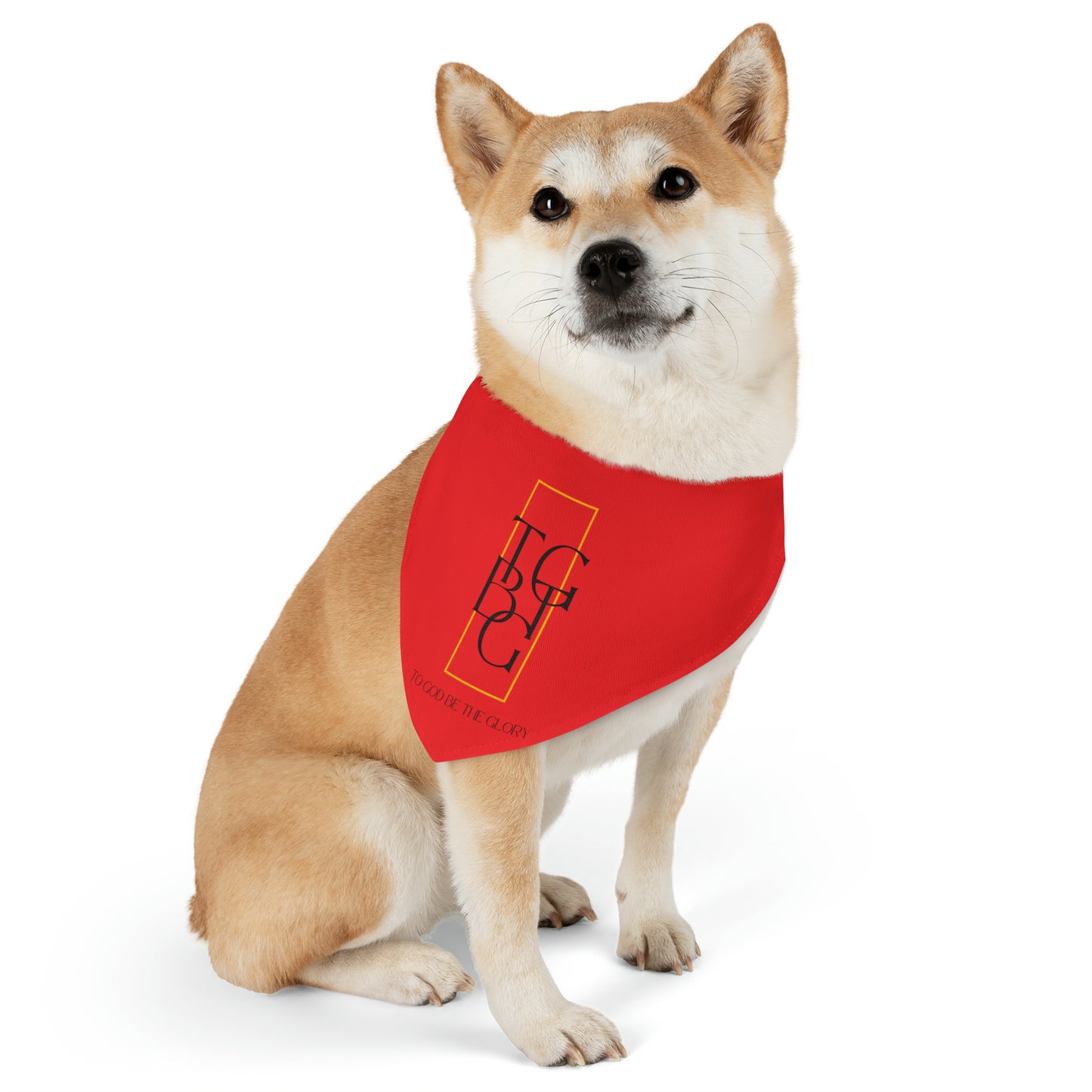 TGBTG Red Pet Bandana Collar Black Letters