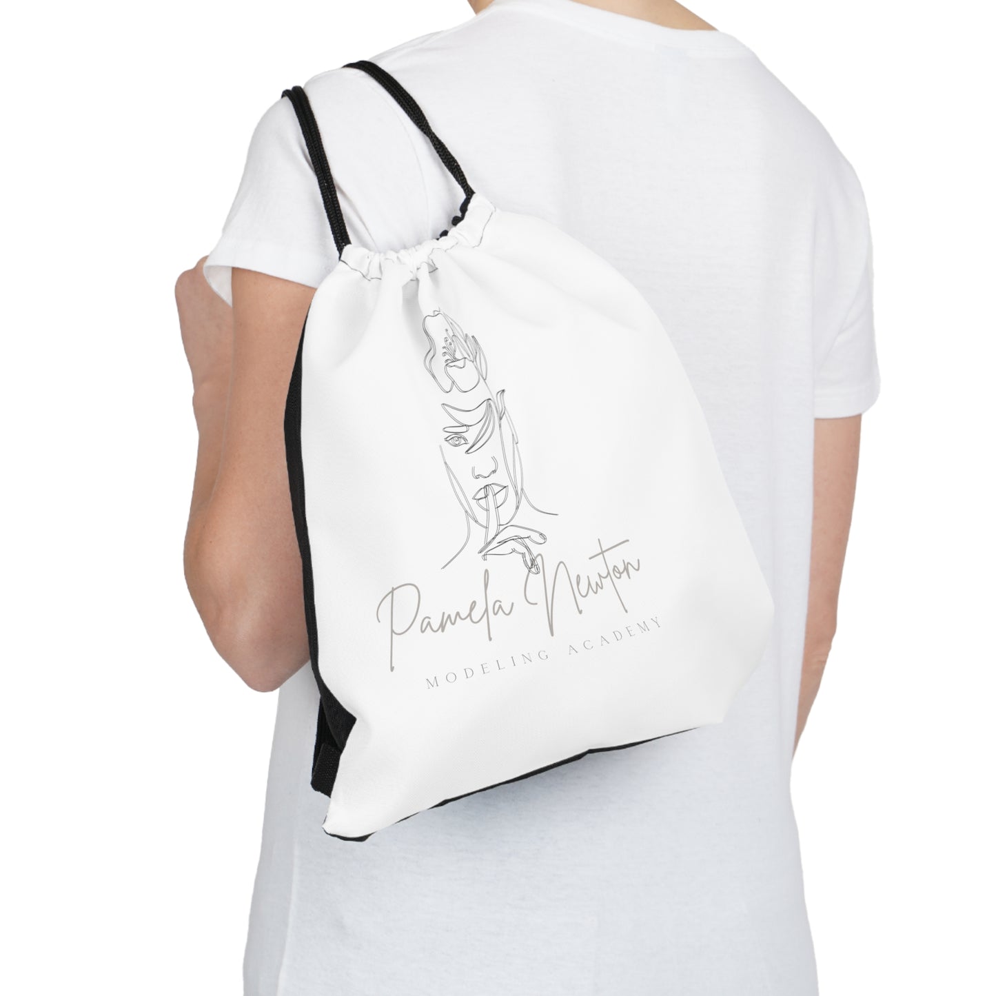 Pamela Newton Modeling Academy Outdoor Drawstring Bag