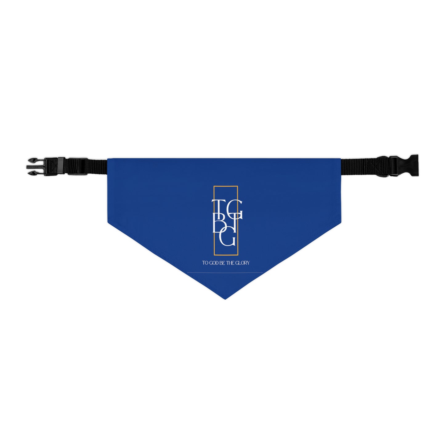 TGBTG Blue Pet Bandana Collar White Letters