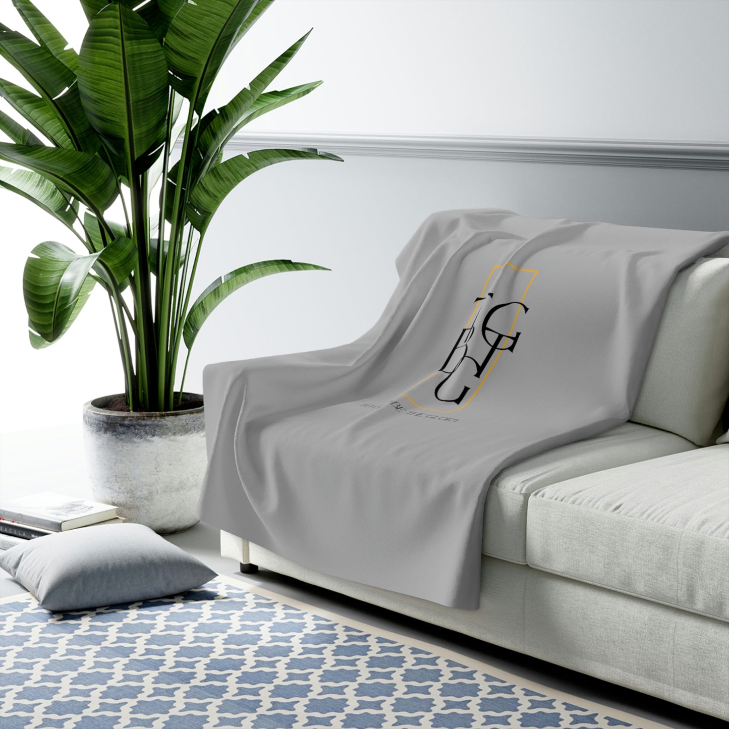 Light Grey TGBTG Sherpa Fleece Blanket