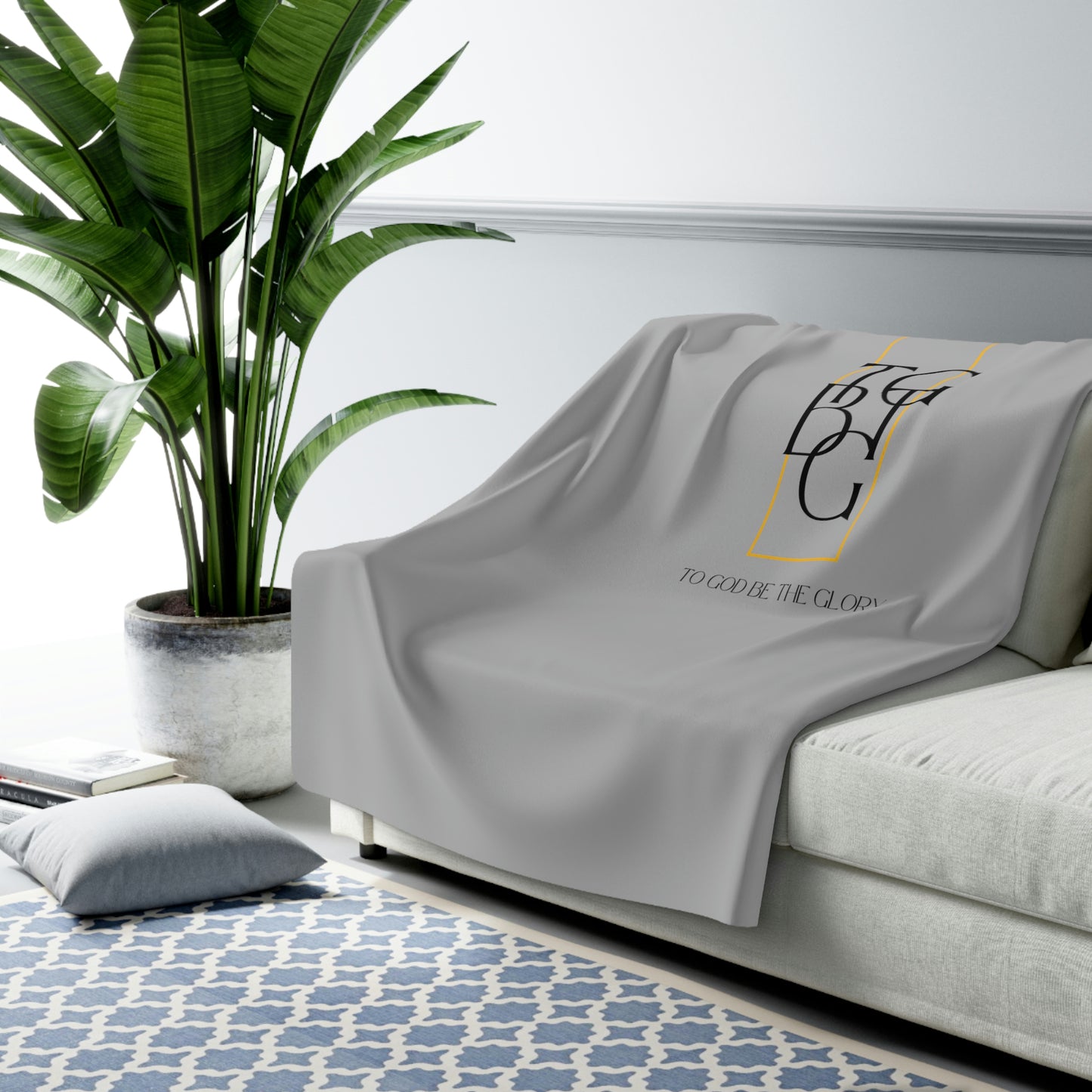 Light Grey TGBTG Sherpa Fleece Blanket