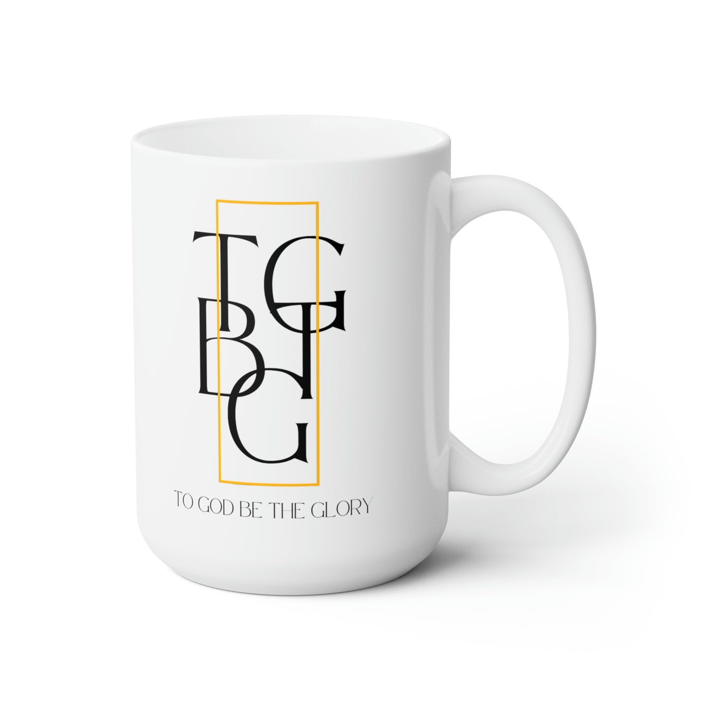 To God Be the Glory Ceramic Mug in White
