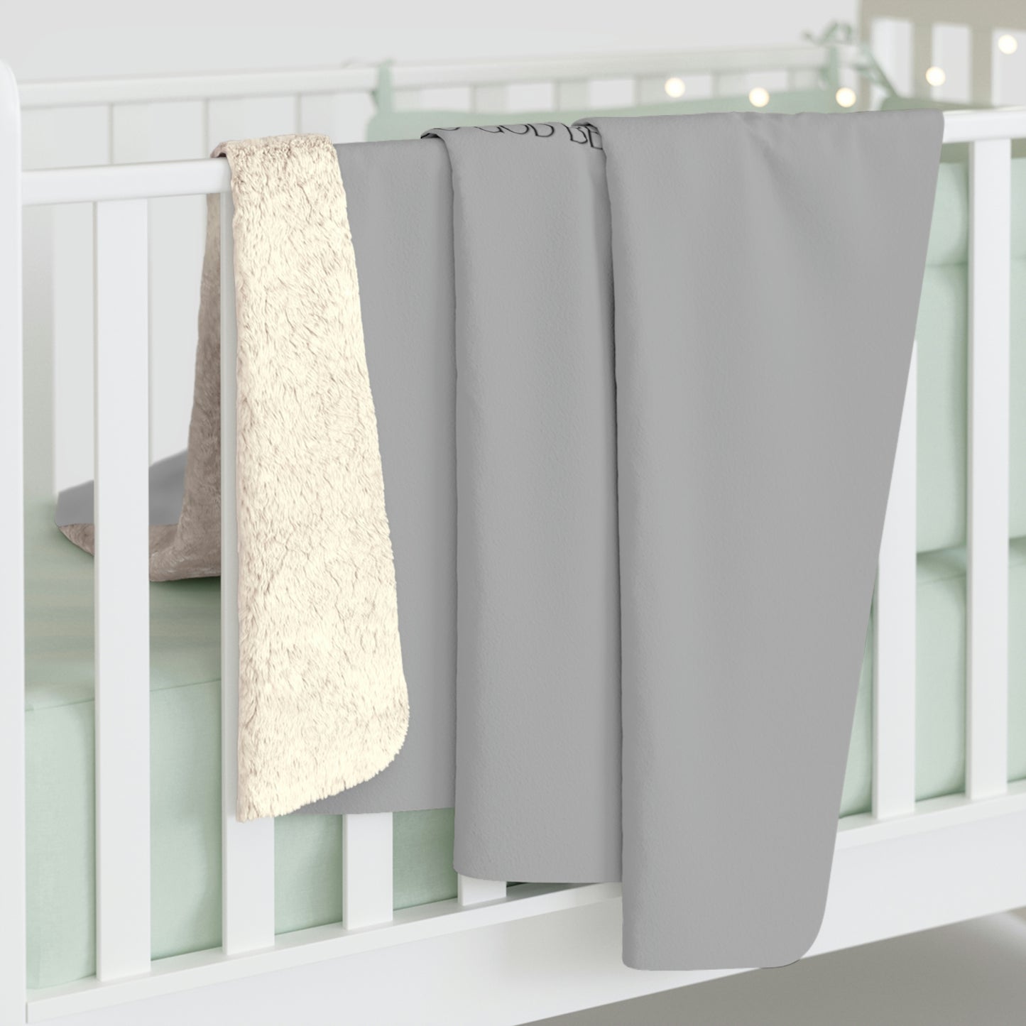 Light Grey TGBTG Sherpa Fleece Blanket