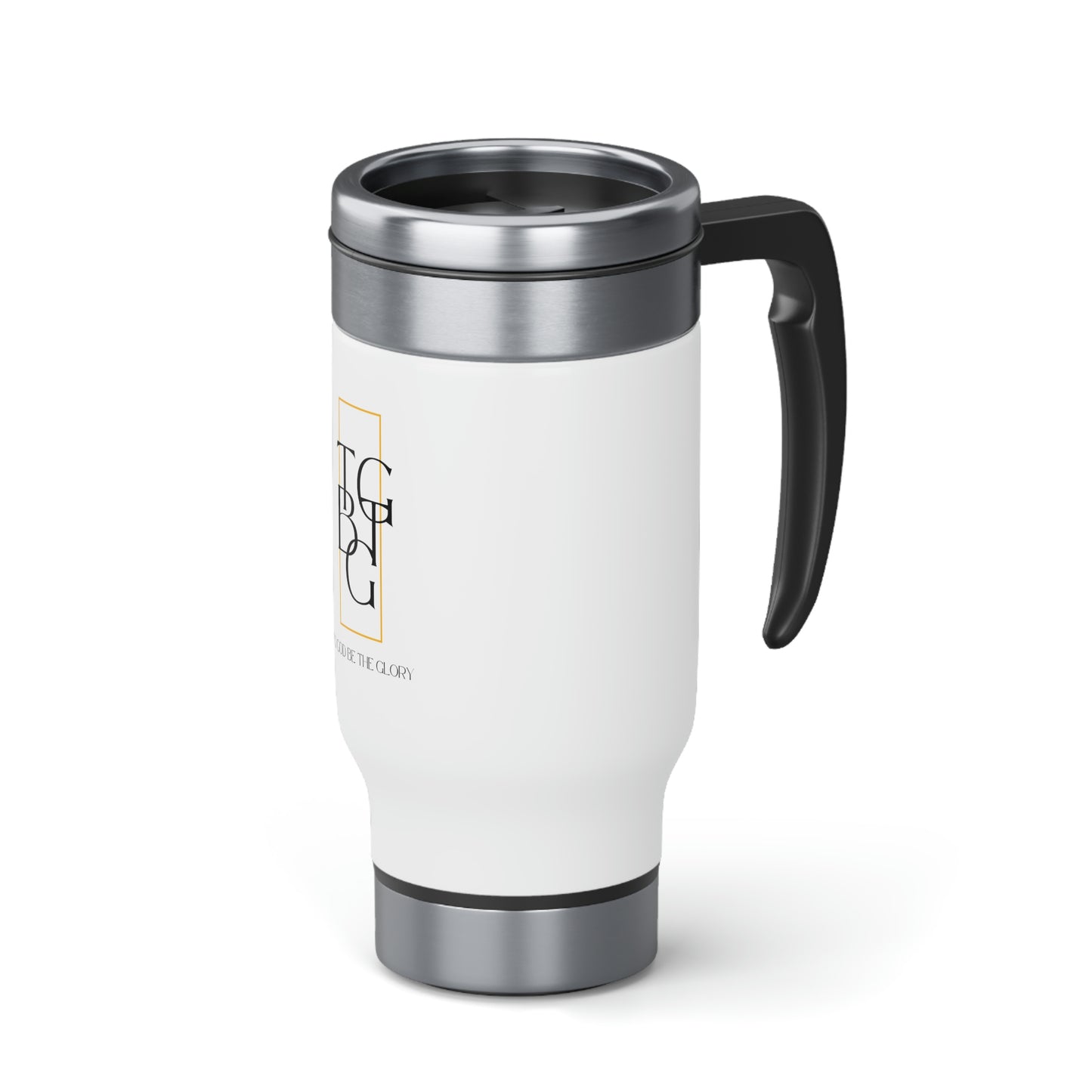 White TGBTG Stainless Steel Travel Mug with Handle, 14oz