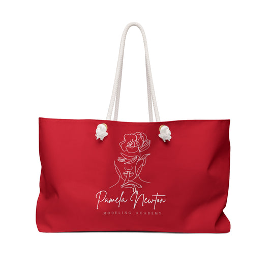 Pamela Newton Modeling Academy Dark Red Weekender Bag