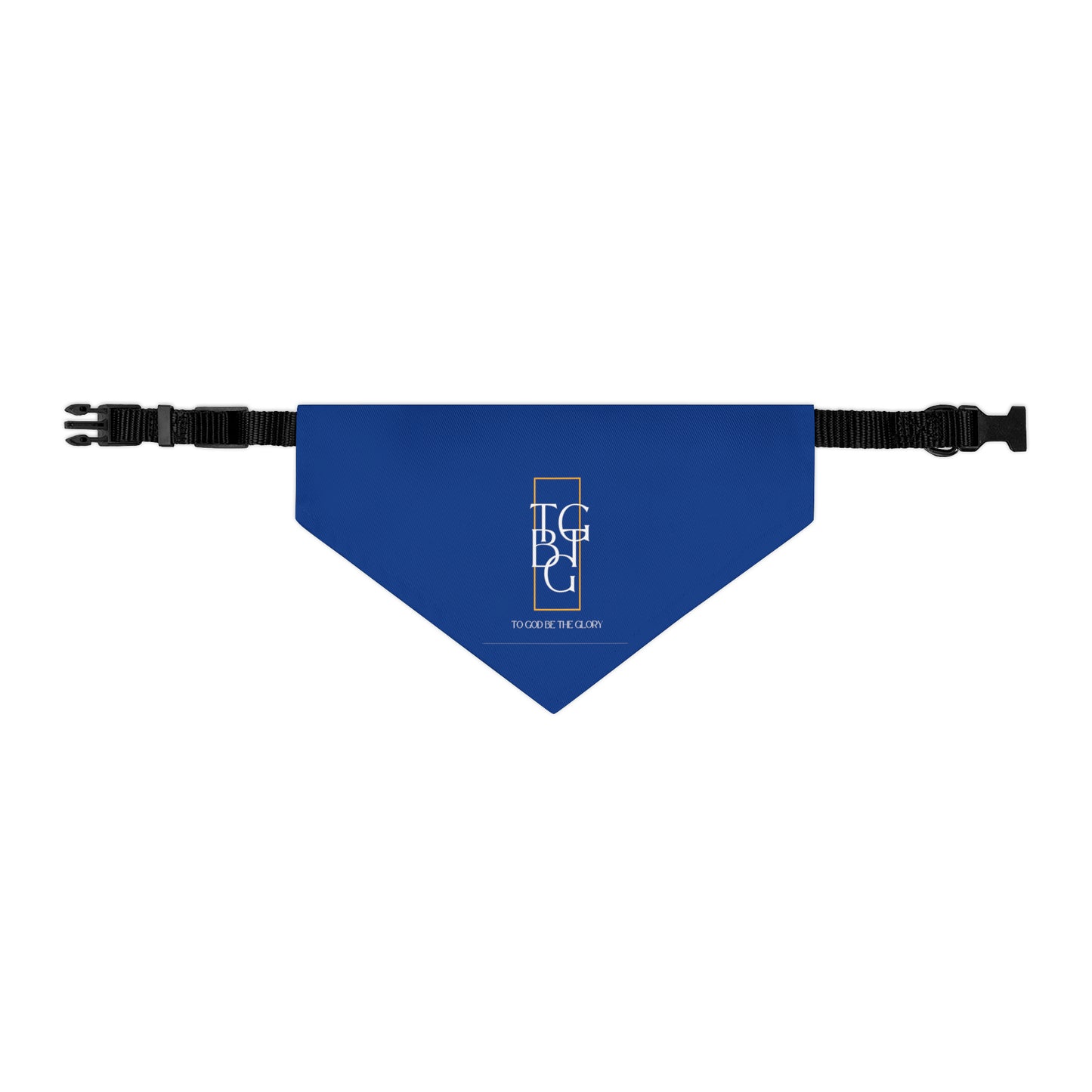 TGBTG Blue Pet Bandana Collar White  Letters