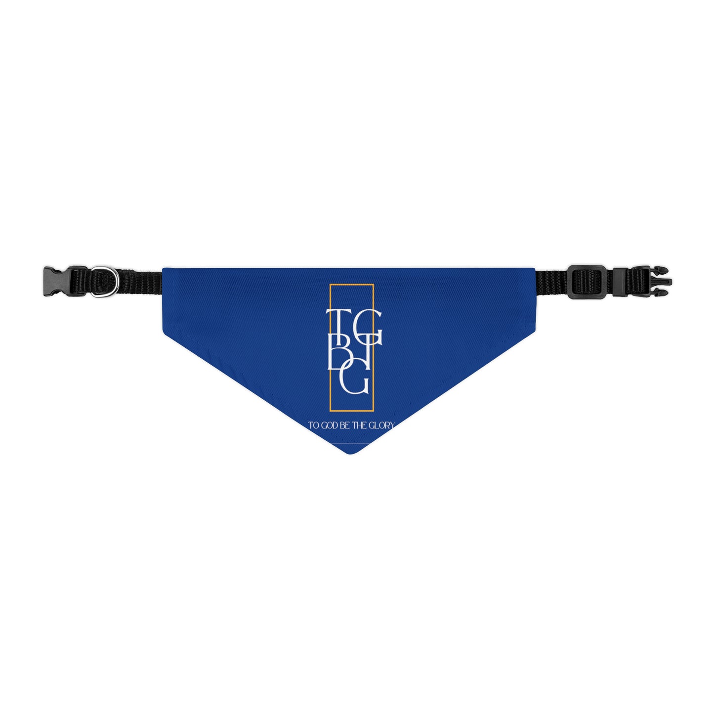 TGBTG Blue Pet Bandana Collar White  Letters