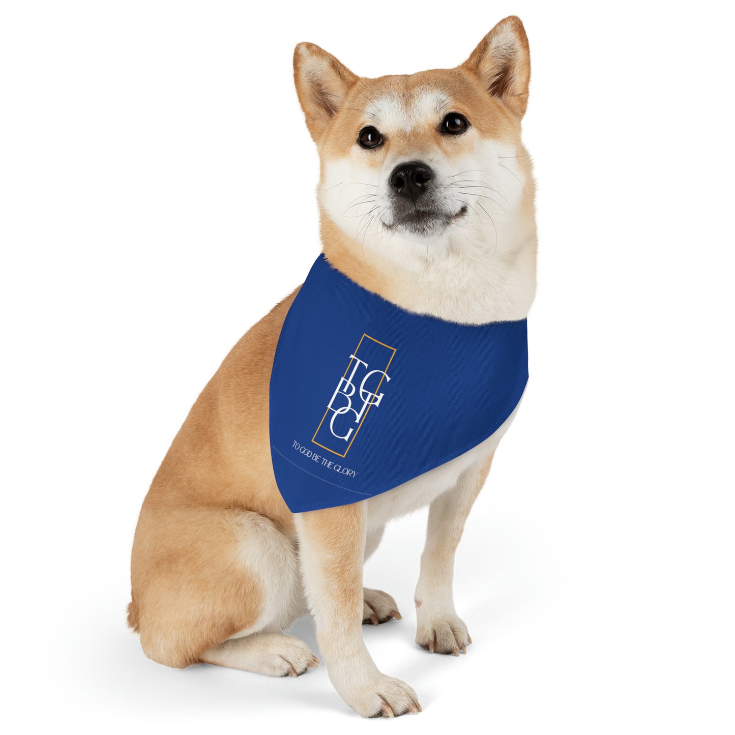 TGBTG Blue Pet Bandana Collar White  Letters
