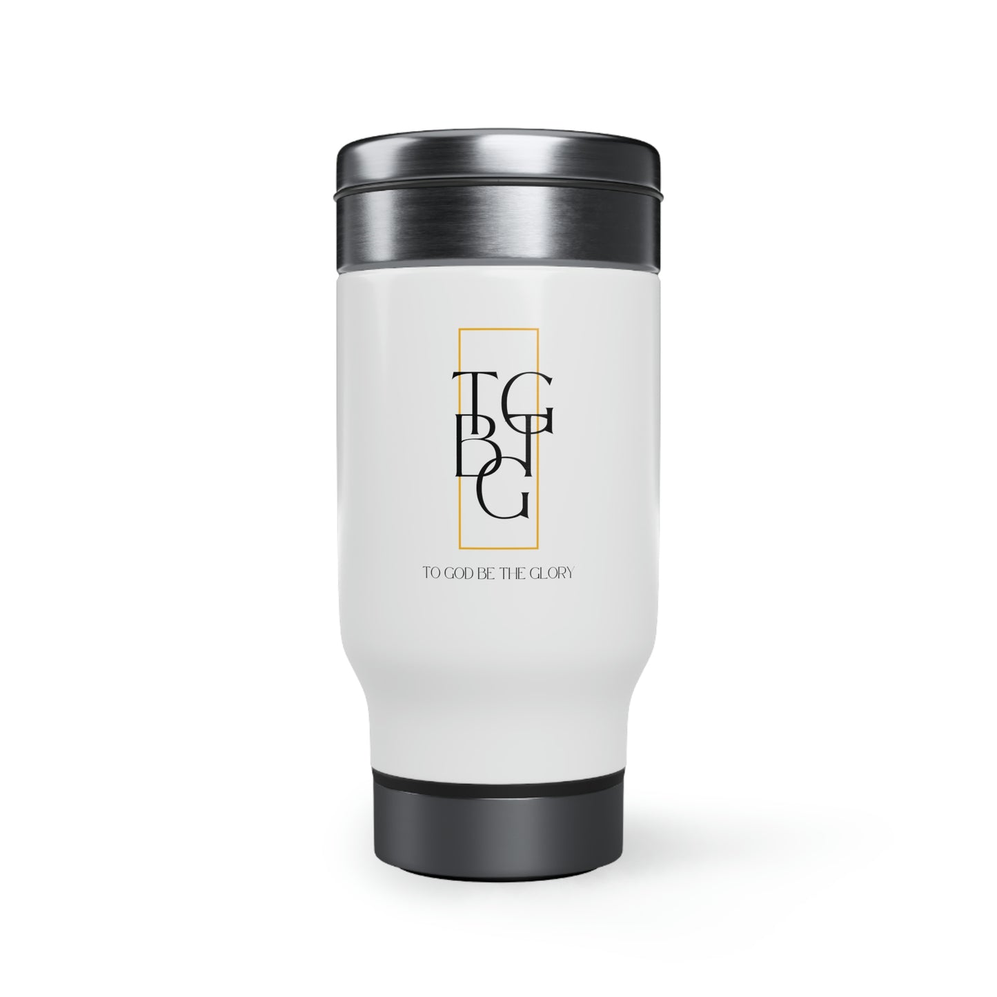 White TGBTG Stainless Steel Travel Mug with Handle, 14oz