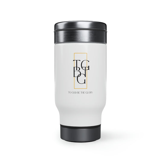 White TGBTG Stainless Steel Travel Mug with Handle, 14oz