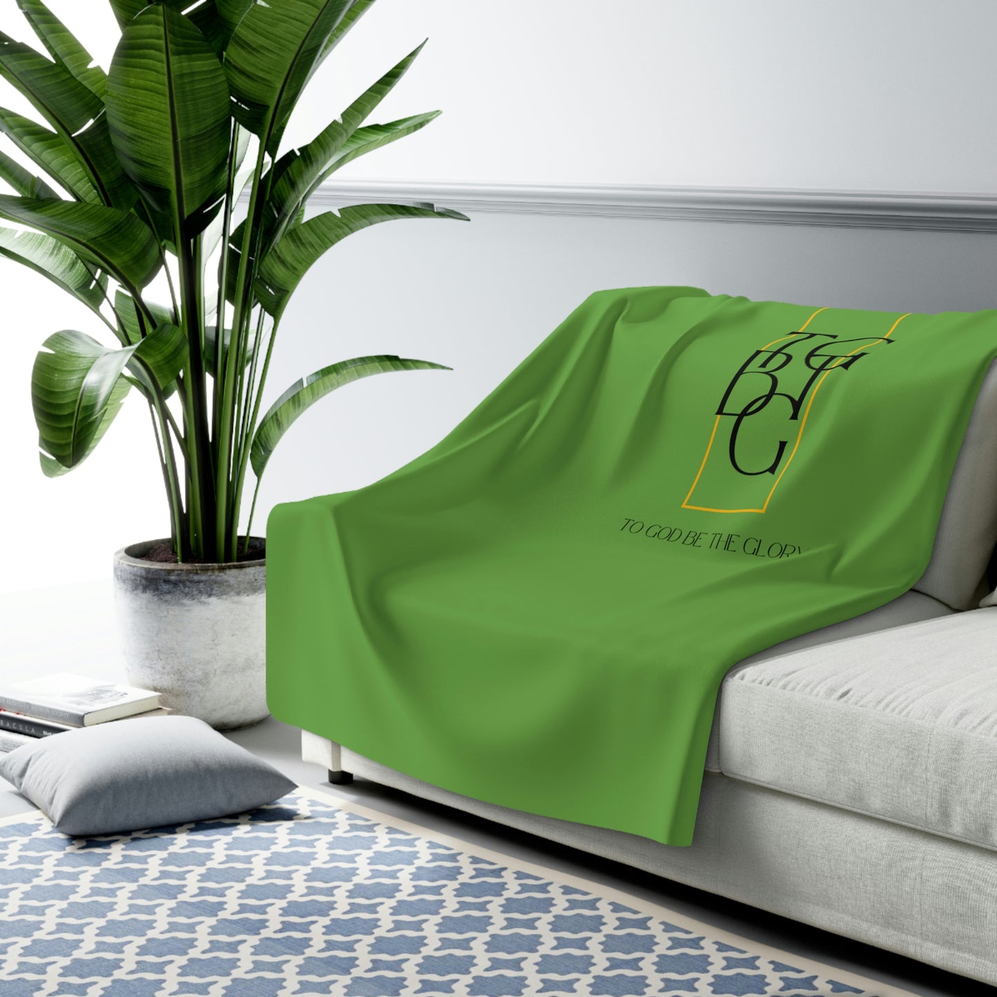 Green TGBTG Sherpa Fleece Blanket