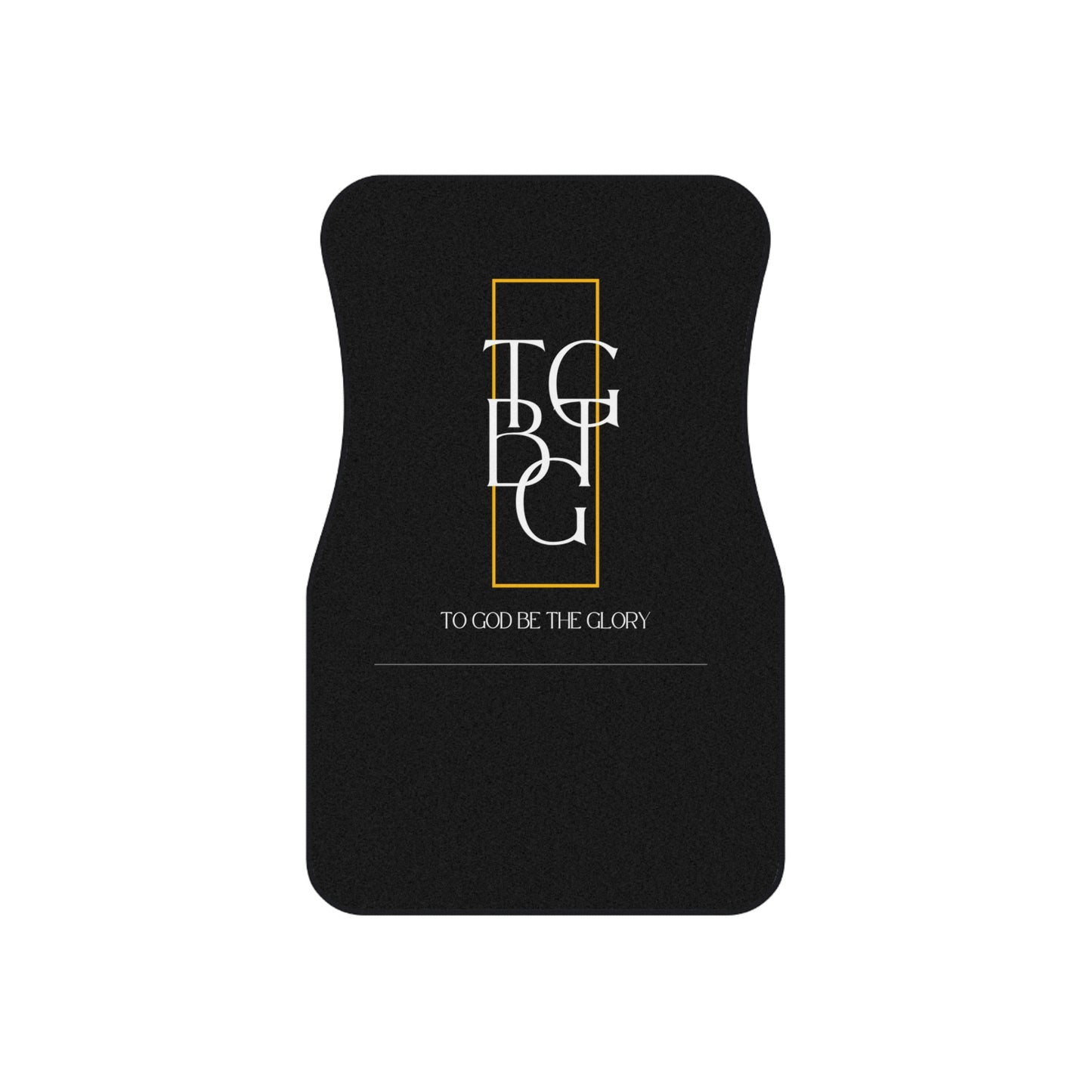 TGBTG White Lettering Black Car Mats (2x Front)