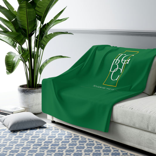 Green TGBTG Sherpa Fleece Blanket