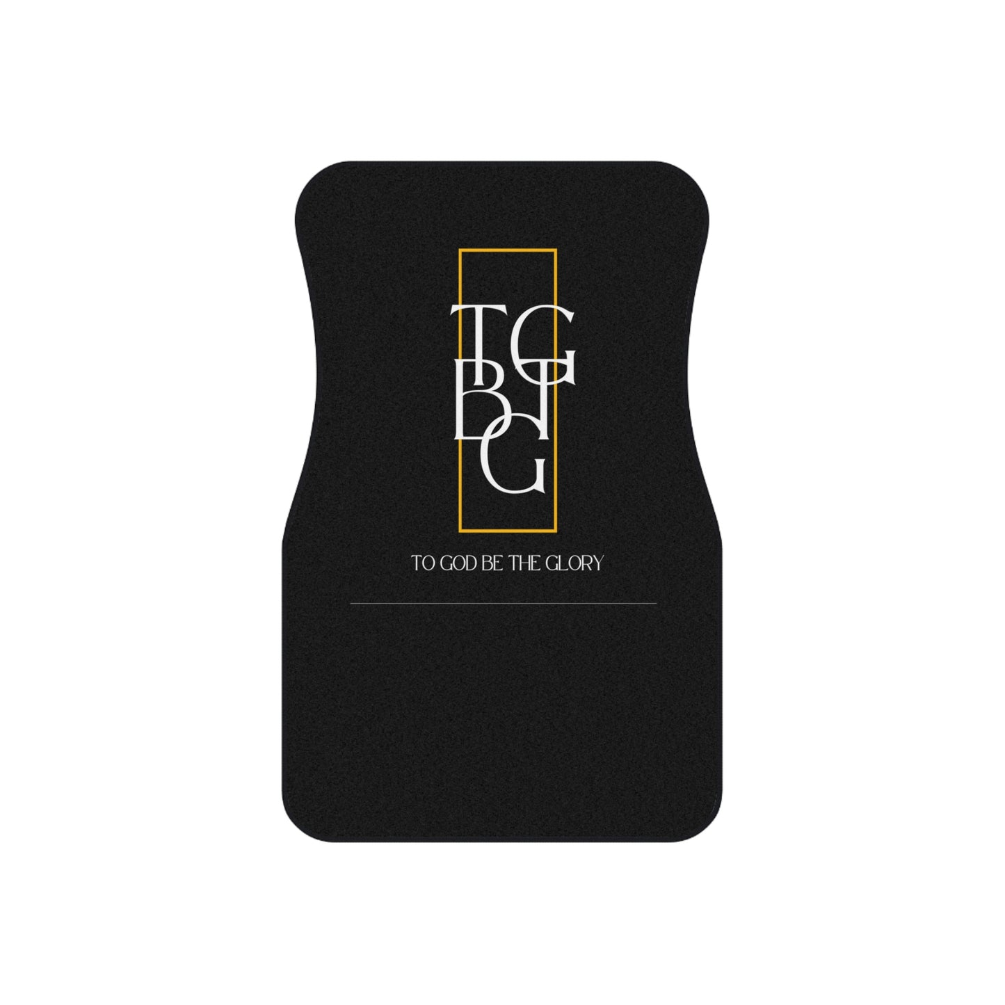 TGBTG White Lettering Black Car Mats (2x Front)
