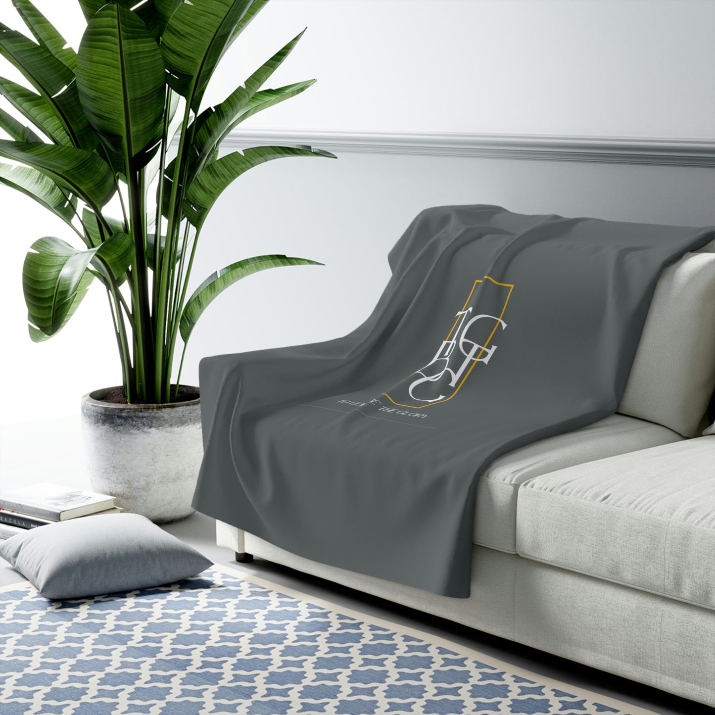 Dark Grey TGBTG Sherpa Fleece Blanket