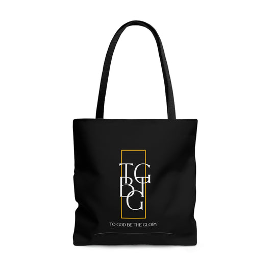 To God Be the Glory Tote Bag -Black