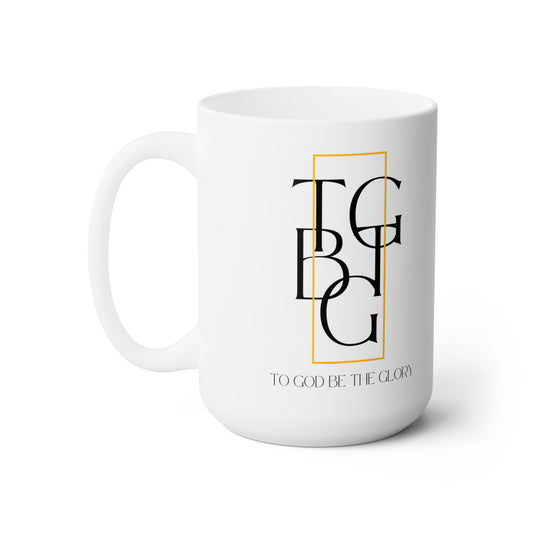 To God Be the Glory Ceramic Mug in White