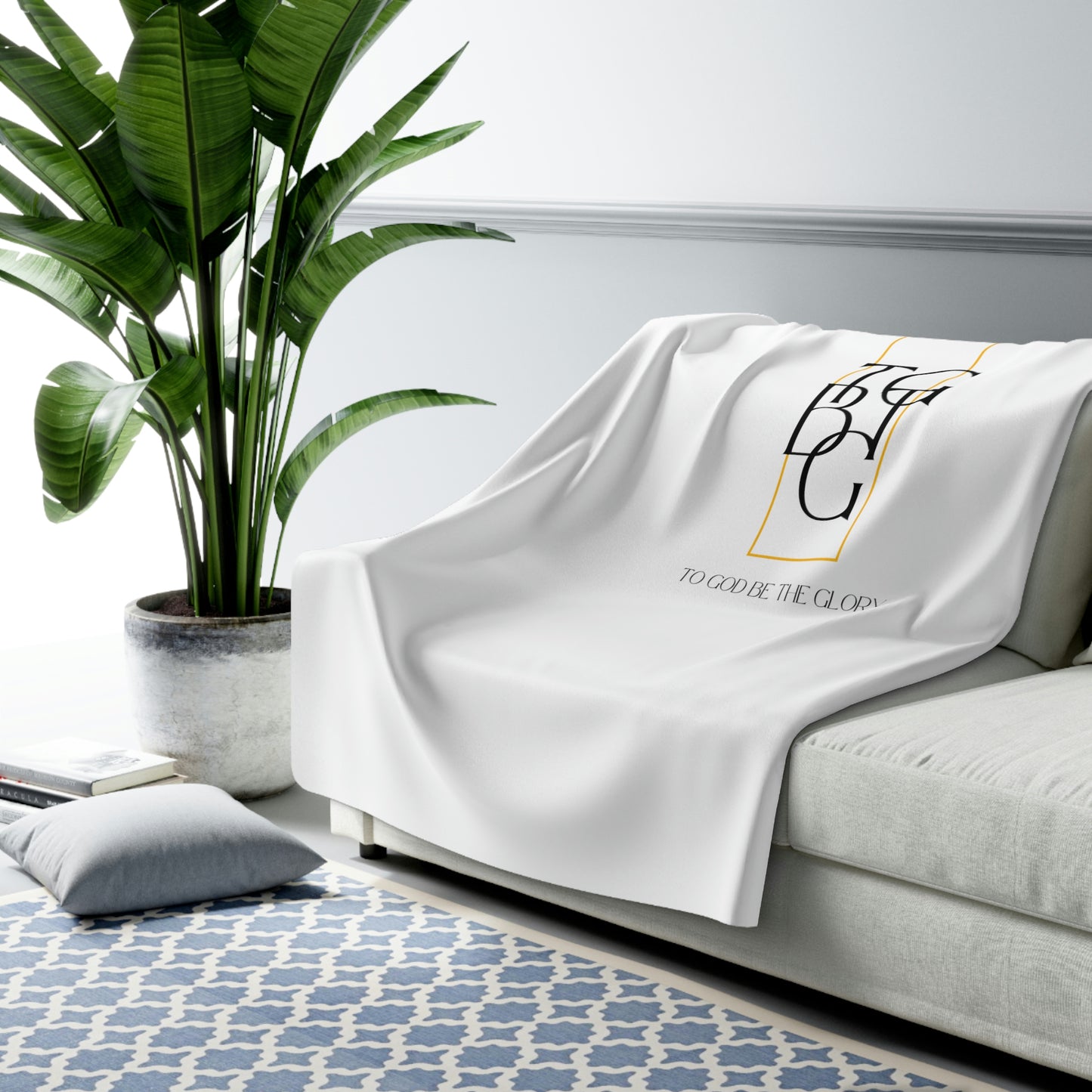White TGBTG Sherpa Fleece Blanket