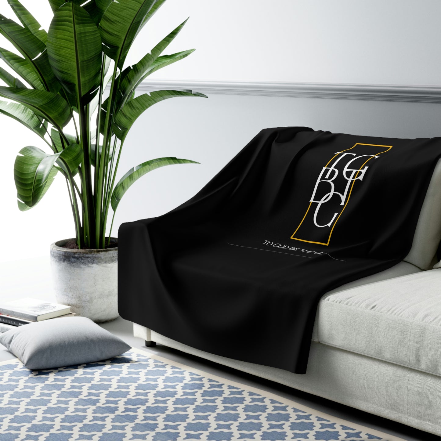 Black TGBTG Sherpa Fleece Blanket