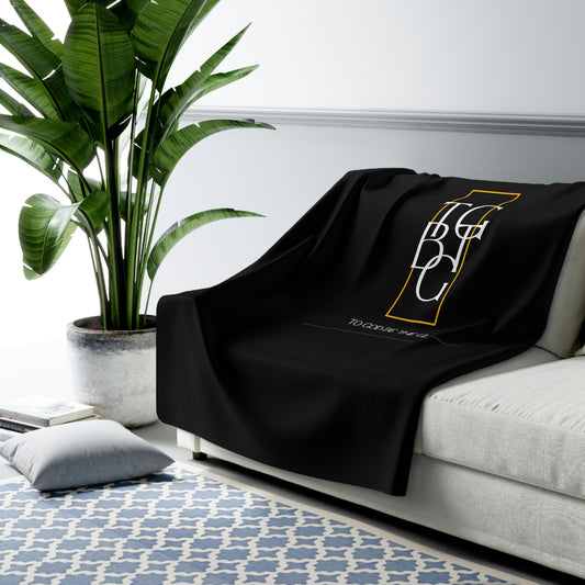 Black TGBTG Sherpa Fleece Blanket