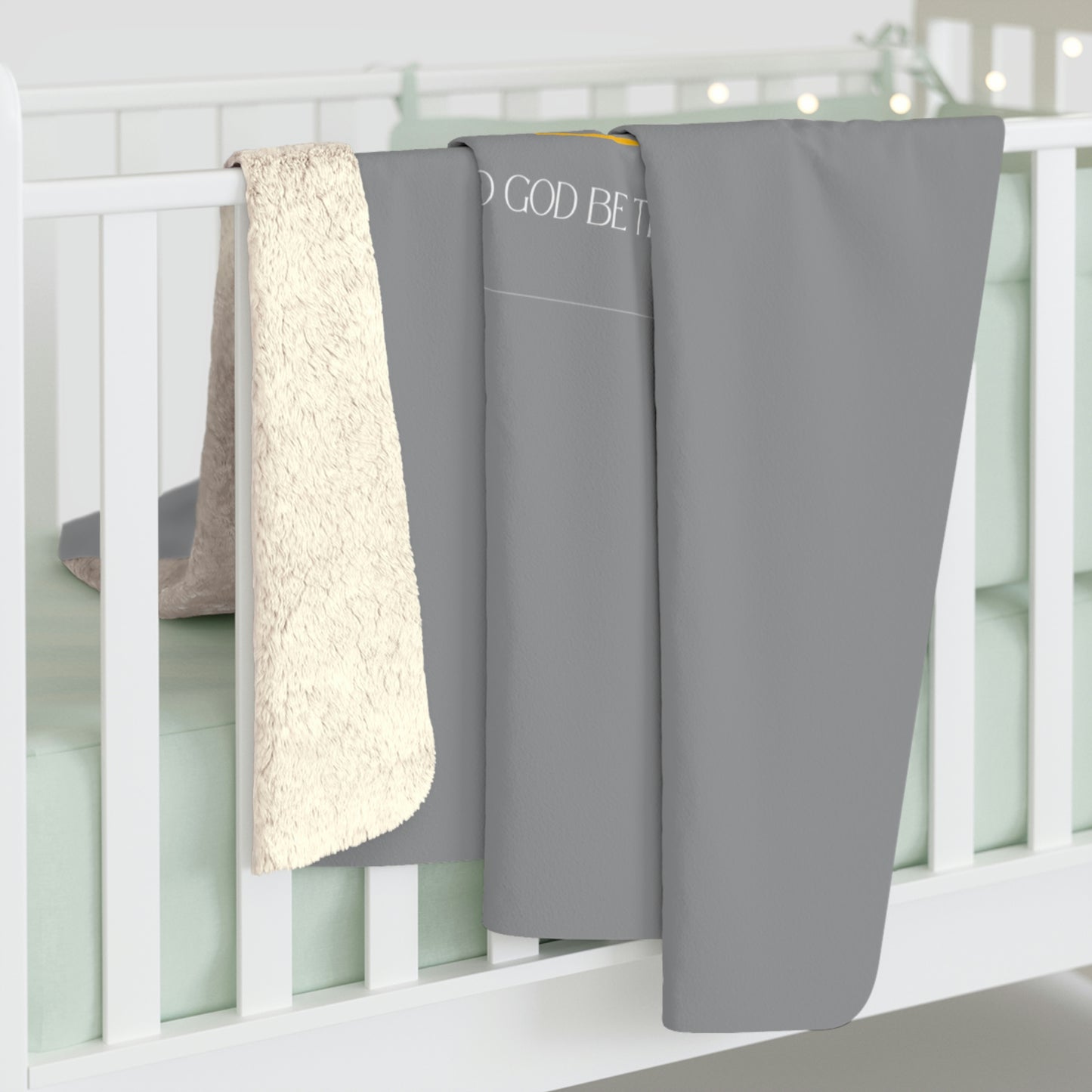 Grey TGBTG Sherpa Fleece Blanket