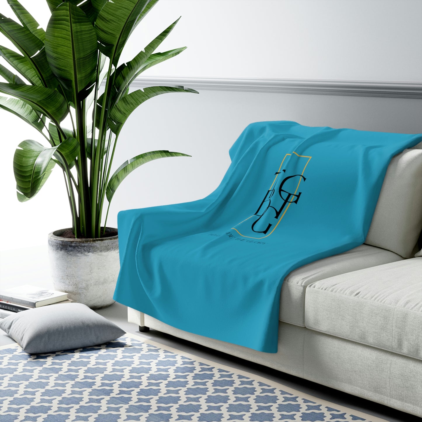Turquoise TGBTG Sherpa Fleece Blanket