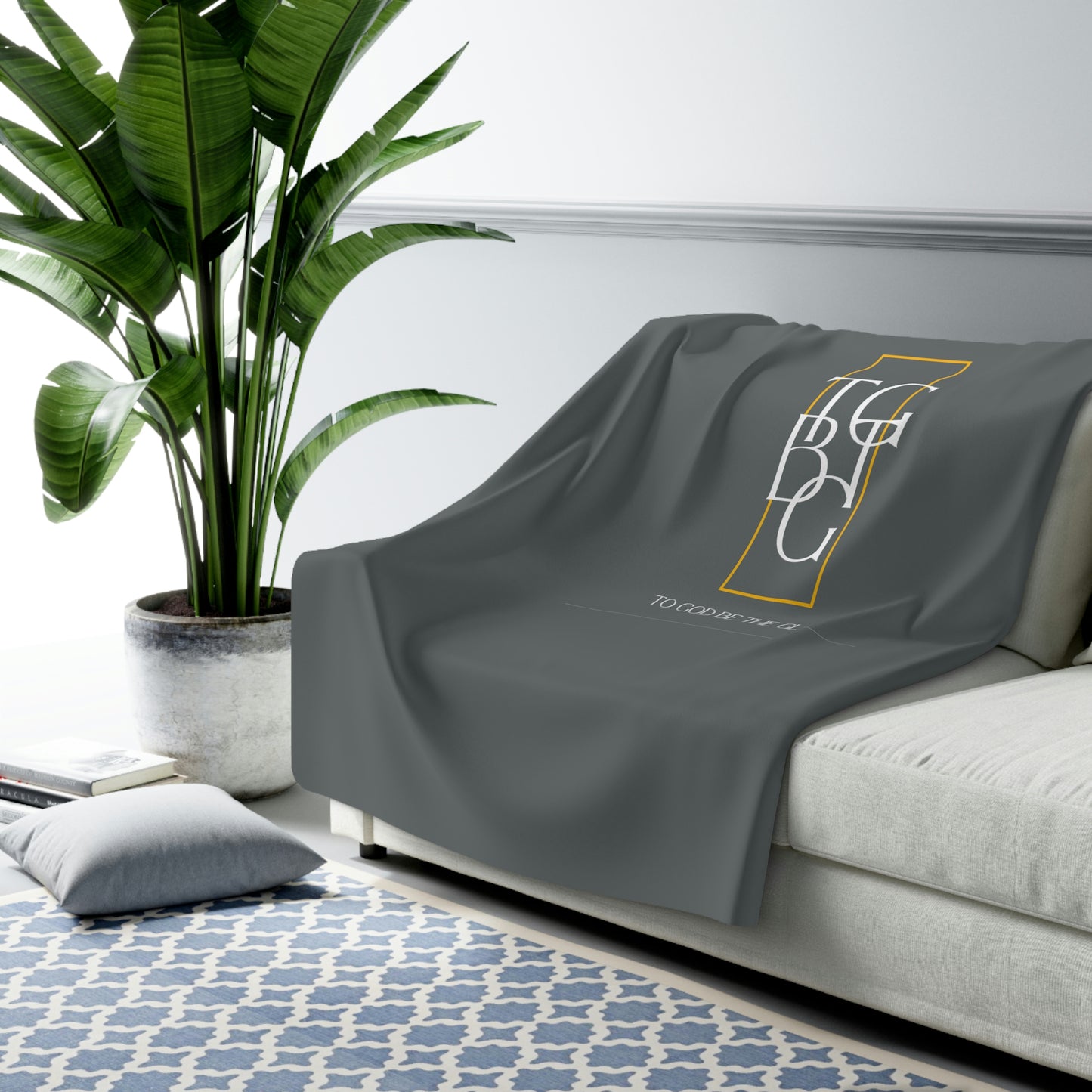 Dark Grey TGBTG Sherpa Fleece Blanket