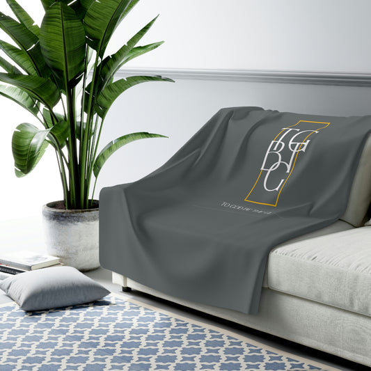 Dark Grey TGBTG Sherpa Fleece Blanket